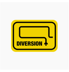 Diversion Ahead Icon Typography Plats