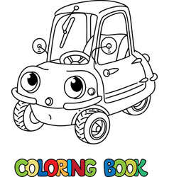 Funny Small Retro Car With Eyes Coloring Book