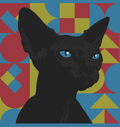 Sphynx Cat Modern Art Style Poster