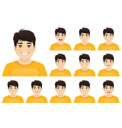 Young Asian Man Expression Set