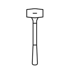 Brass Hammer Tool Line Icon