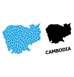 Collage Map Cambodia Water Tears