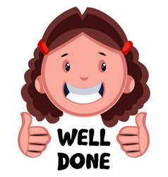 Well Done Girl Emoji On White Background