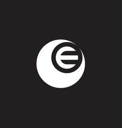 Letter E In Moon Geometric Symbol Simple Logo