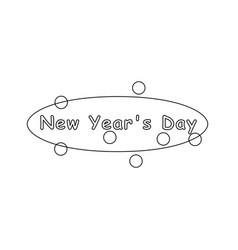 New Years Day Text Inscription Hand Drawn Ink