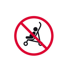 No Baby Carriage Prohibited Sign Forbidden Modern