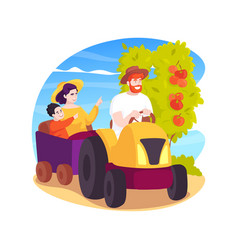 Farm Tractor Train Ride Isolated Cartoon