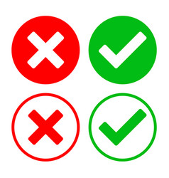 Green Checkmark And Red X Round Icons