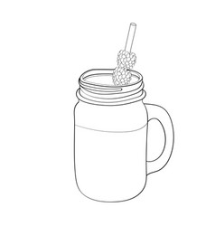 Mason Jar With Straw And Grape