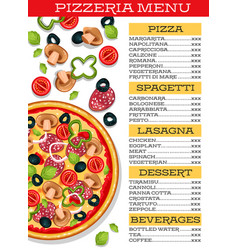 Pizza Menu Template