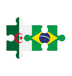 Puzzle Of Flags Of Algeria And Brazil