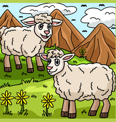 Sheep Animal Colored Cartoon