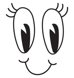 Cute Comic Face Smiling Retro Emoji Expression