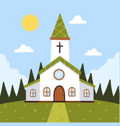 Flat Design Church Building