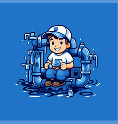 Plumber Cartoon Character Of A In Uniform