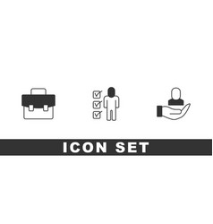 Set Briefcase Resume And Worker Icon