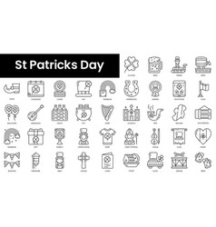 Set Of Outline St Patricks Day Icons Minimalist