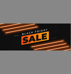 Black Friday Event Sale Poster With Neon Light