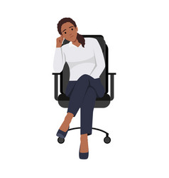 Business Woman Sad Sitting On Office Chair