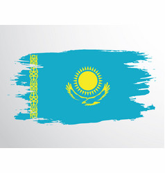 Flag Of Kazakhstan Drawn With A Brush