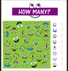 Kids Game How Many Monster Muzzles Riddle