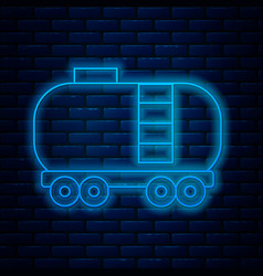 Glowing Neon Line Oil Railway Cistern Icon