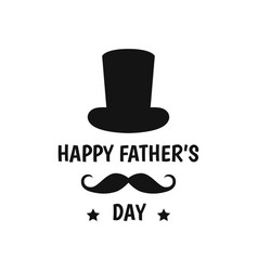 Happy Father S Day Logo With Hat And Moustache