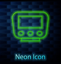 Glowing Neon Line Bicycle Speedometer Icon