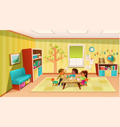 Kids In Kindergarten Room