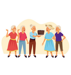 Old Women With Sweet Cake Active Seniors