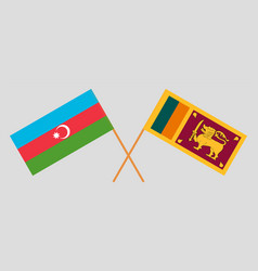 Crossed Flags Of Azerbaijan And Sri Lanka