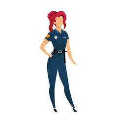 Female Police Officer Flat Color Faceless