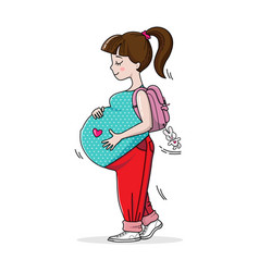 Pregnant Teenage Girl On Walk