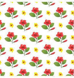 Seamless Pattern With China Rose Flower