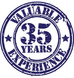 Valuable 35 Years Of Experience Rubber Stamp Vect