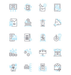 Financial Success Linear Icons Set Prosperity