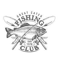 Fishing Club Emblem Outdoor Sports Lifestyle