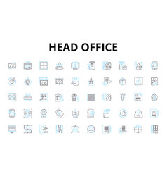 Head Office Linear Icons Set Headquarters