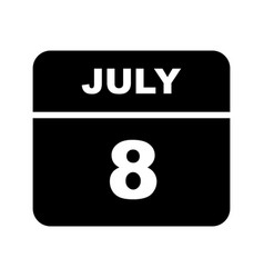 July 8th Date On A Single Day Calendar