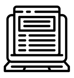 Laptop Transcription Icon Outline Text