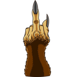 Werewolf Hand Showing Middle Finger