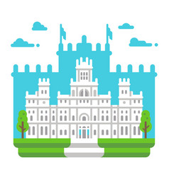 Flat Design Cibeles Palace Madrid