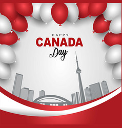 Happy Canada Day Abstract Flag And Balloons