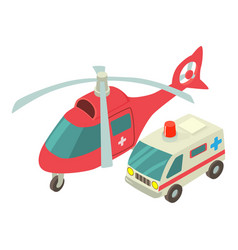 Medical Transport Icon Isometric Red