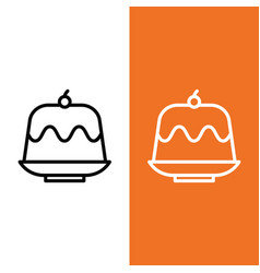 Pudding Icon Logo In Outline Style