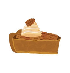 Slice Of Pecan Pie With Whipped Cream Icon