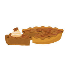 Delicious Pecan Pie With Whipped Cream Icon