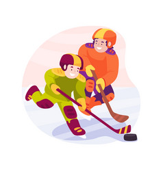 Kids Hockey Game Isolated Cartoon