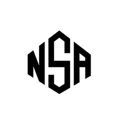 Nsa Letter Logo Design With Polygon Shape