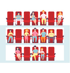 People Sitting In Cinema Hall Men Women